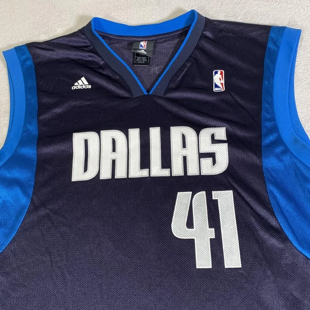 VTG Dallas Mavericks Jersey Mens XL Blue NBA Basketball Dirk Nowitzki #41 Adidas